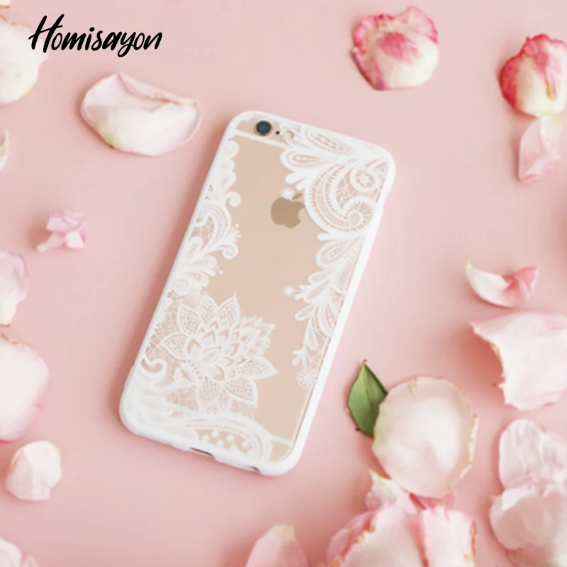 HOMISAYON сексуальный цветочный чехол для телефона Apple iPhone 7 8 6 6s Plus с кружевным
