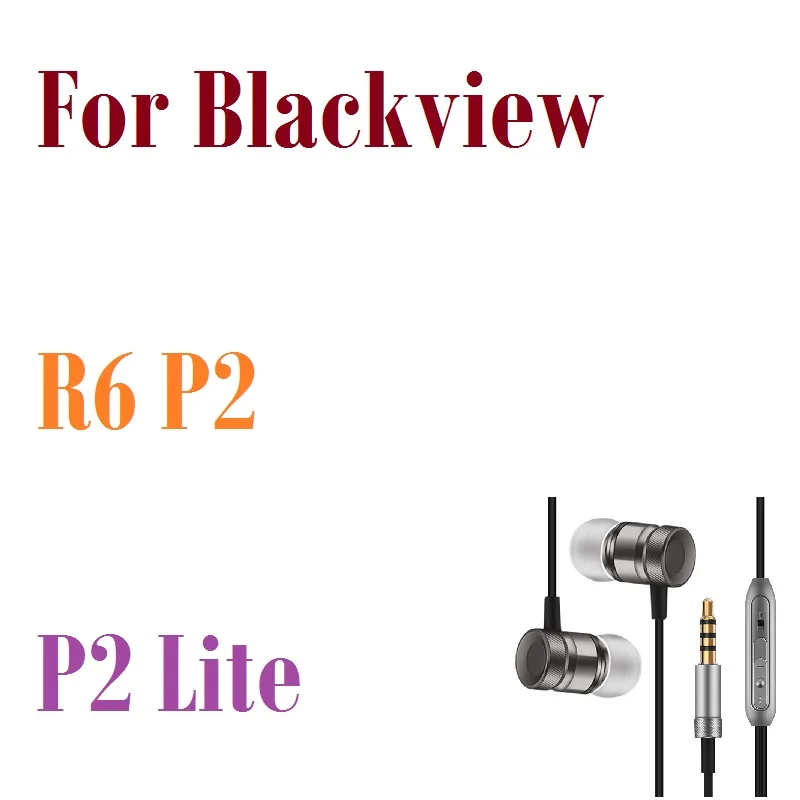 

Professional Earphone Metal Heavy Bass Music Earpiece for Blackview R6 P2 / P2 Lite Headset fone de ouvido With Mic