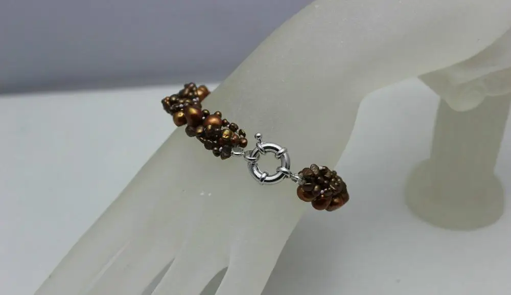 5strands twist brown 4-8mm freshwater pearl bracelet 9INCH &gt&gtfree shipping | Украшения и аксессуары