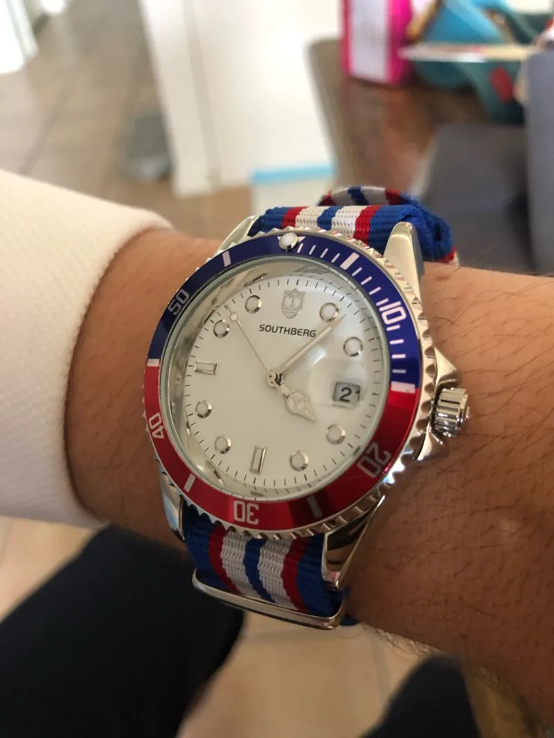 Мужские наручные часы southберга 2017 роскошные для ролевых игр мужские кварцевые с