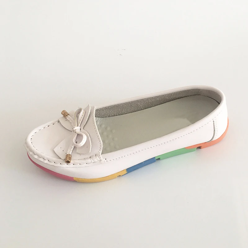 YAERNI Women Casual Shoes Solid Cut-outs Bowknot Women Flats Round Toe Moccasins Loafers Breathable Colorful Sole Shoes