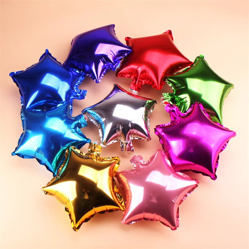 HOT 10inch Five-Point Star balloons Promotion Toy For Wedding Birthday Party Inflatable Ballons Aluminum Foil Balloon 15pcs/lot | Дом и сад