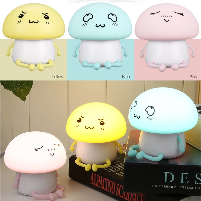 Портативный детский ночник с USB зарядкой светодиодный мягкий силиконовый