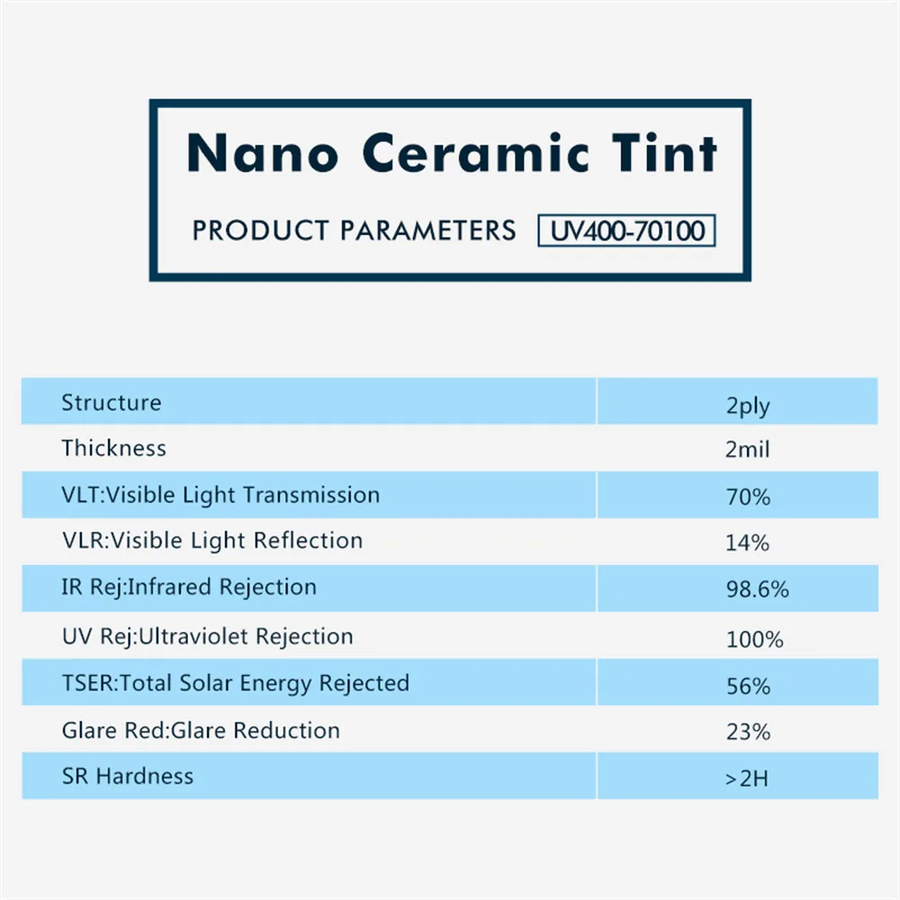 SUNICE Car Cover Window Tint Solar Film 100%UV Proof Nano Ceramic Sun Shade Self Adhesive Sticker 100cm x | Автомобили и