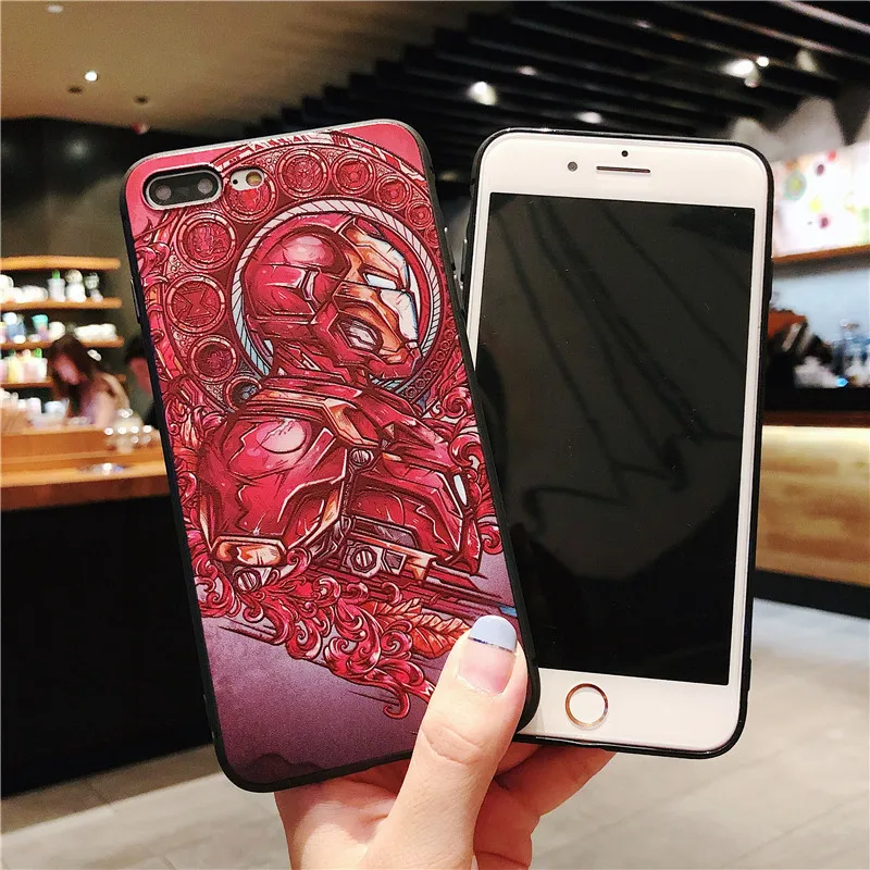 Mouplayca Superheroes SpiderMan Iron man Naruto Soft TPU Silicone Cover For iPhone X 8 7 6 6s Plus Phone Cases Captain America |