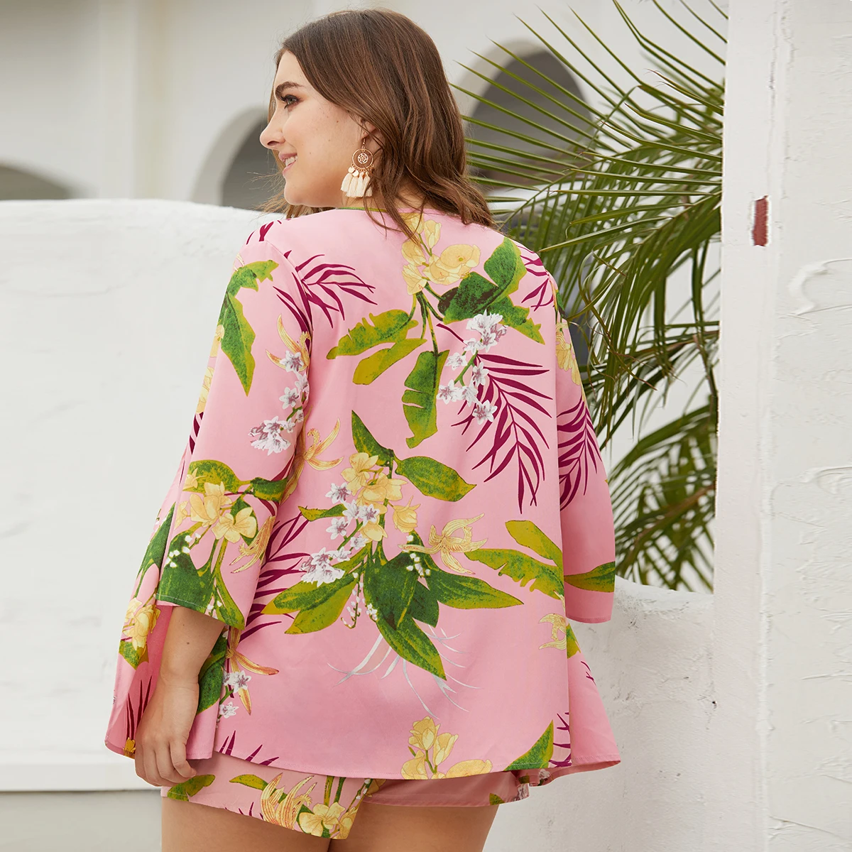 Новинка 2019 года летняя женская рубашка-кардиган с короткими рукавами широкие