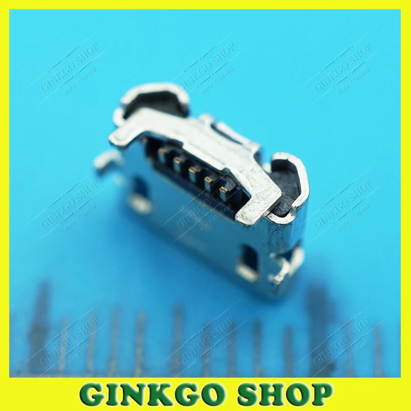 1000 шт./лот разъем Micro USB 5-контактный для зарядки и передачи данных с клаксоном