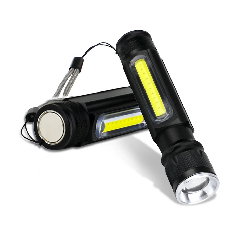 Usb зарядка XML-T6 COB Тактический светильник-Вспышка водонепроницаемый ручной перезаряжаемый светодиодный фонарь светильник Магнитный инспекционный светодиодный светильник