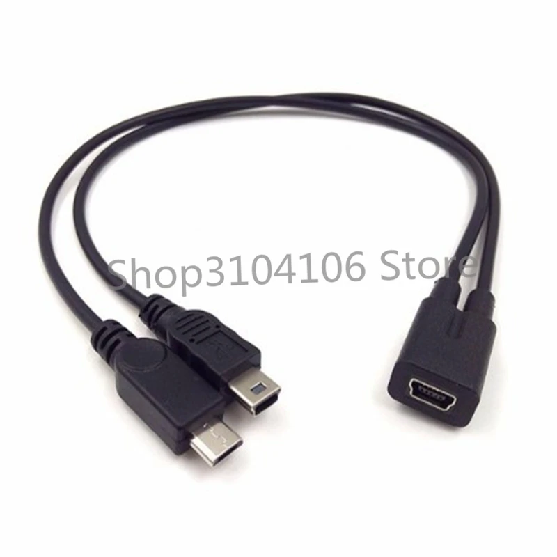 Мини USB 1 2 Y сплиттер кабель 0 мини 5 контактный разъем Папа + Micro Мужской конвертер