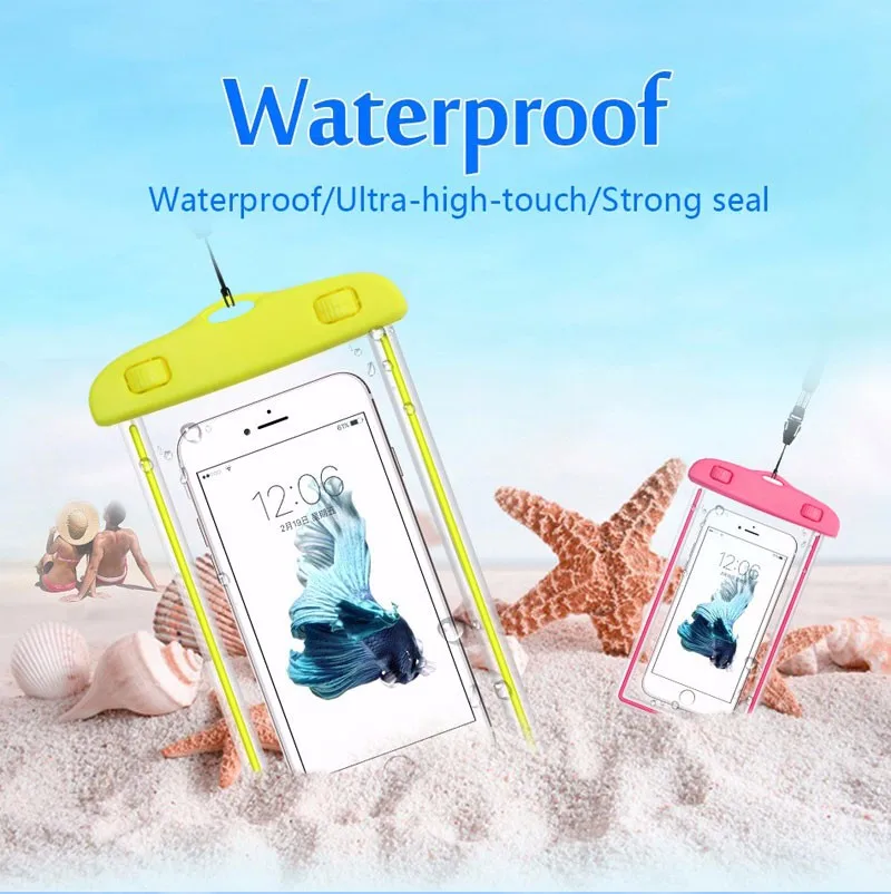 Дайвинг Водонепроницаемая сумка святящийся ночью подводный чехол с подставкой и