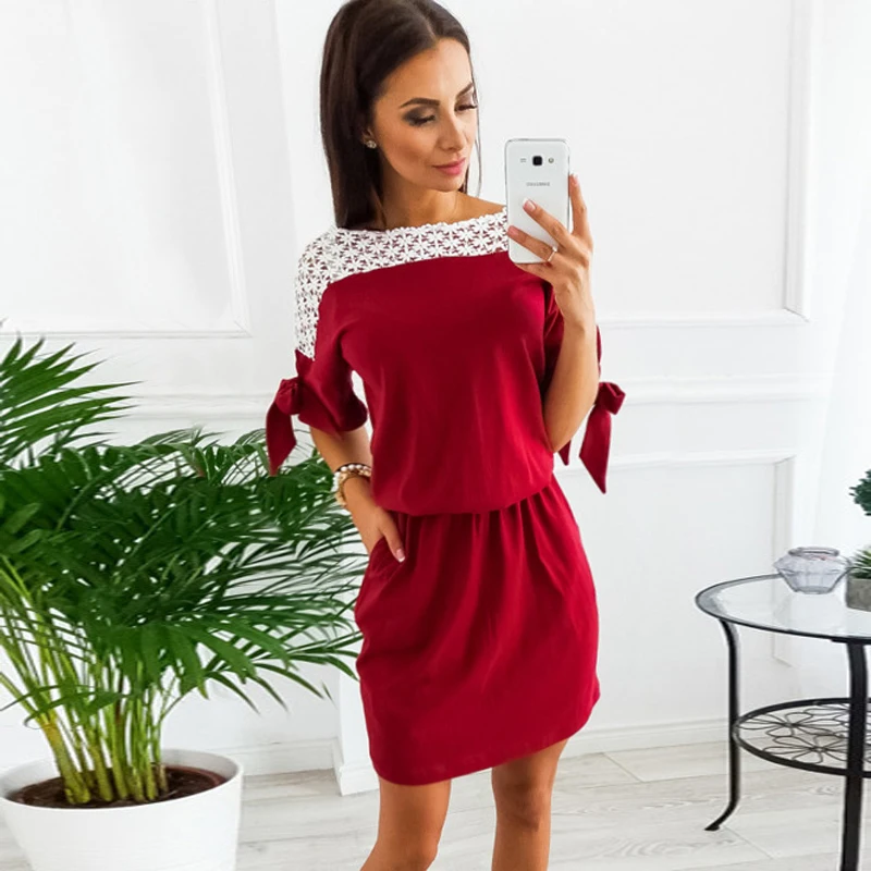 2019 женское летнее Новое Модное Элегантное открытое кружевное платье винтажное