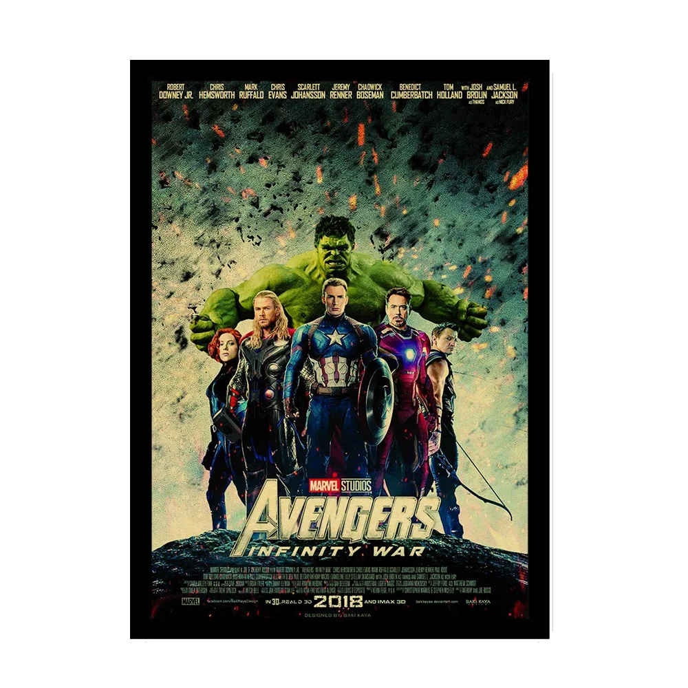 Vinatge фильм Marvel Мстители Бесконечность Войны Плакат крафт-бумага напечатаны ретро постеры с супергероями домашний Декор стены стикеры