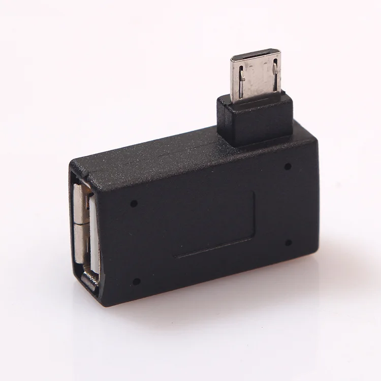 Микро адаптер USB 2,0 мама-папа микро OTG источник питания порт 90 градусов левый 90 правый угловой USB OTG адаптеры
