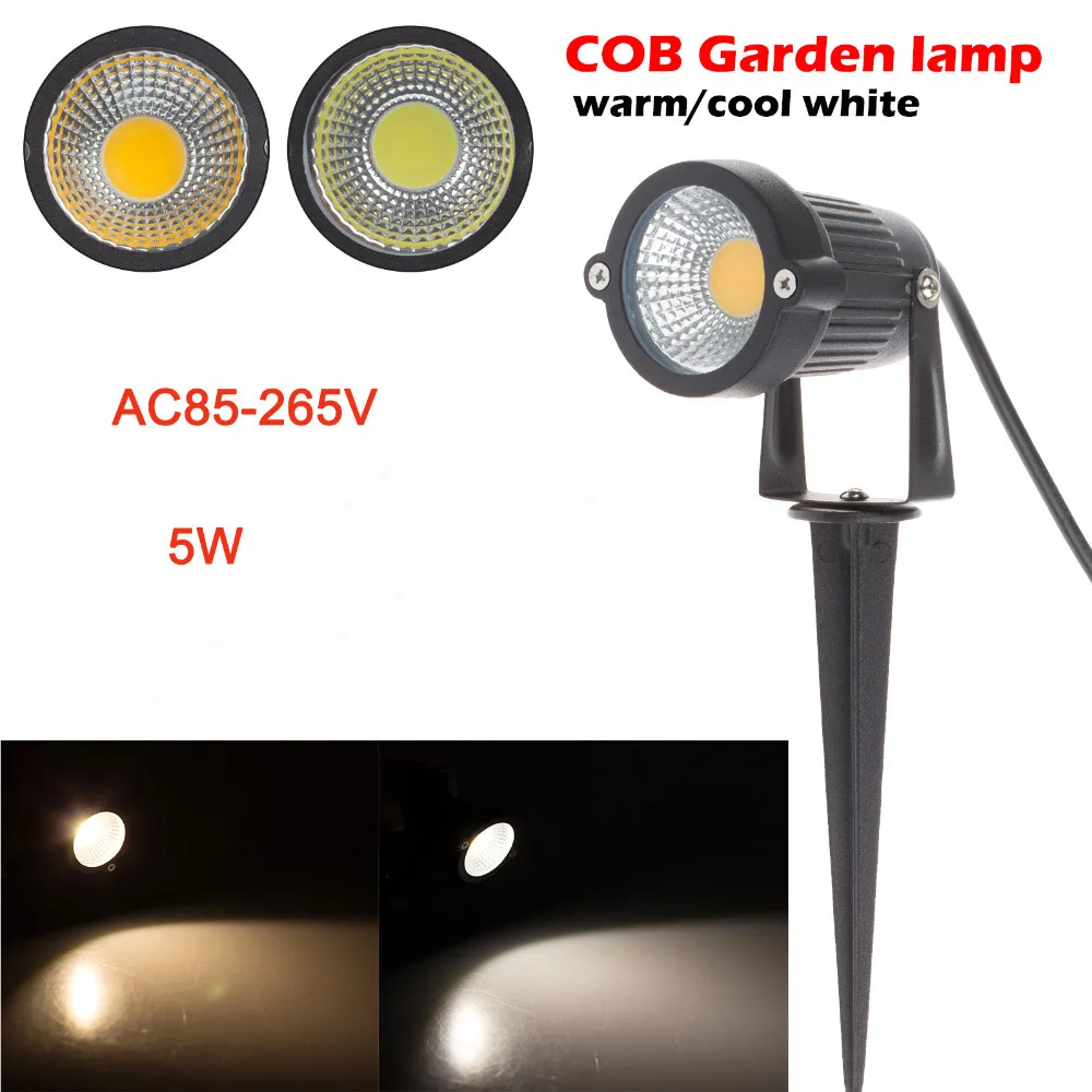 AC85 265V 5 Вт светодиодный COB светильник лужайки Водонепроницаемый Светодиодный