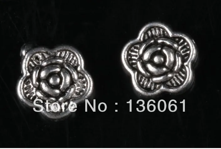 

Fashion Jewelry Vintage Silver Bali Style Rose Flowers Spacers Bead Caps Charms Jewelry Findings DIY Accessories 300PCS Z1687