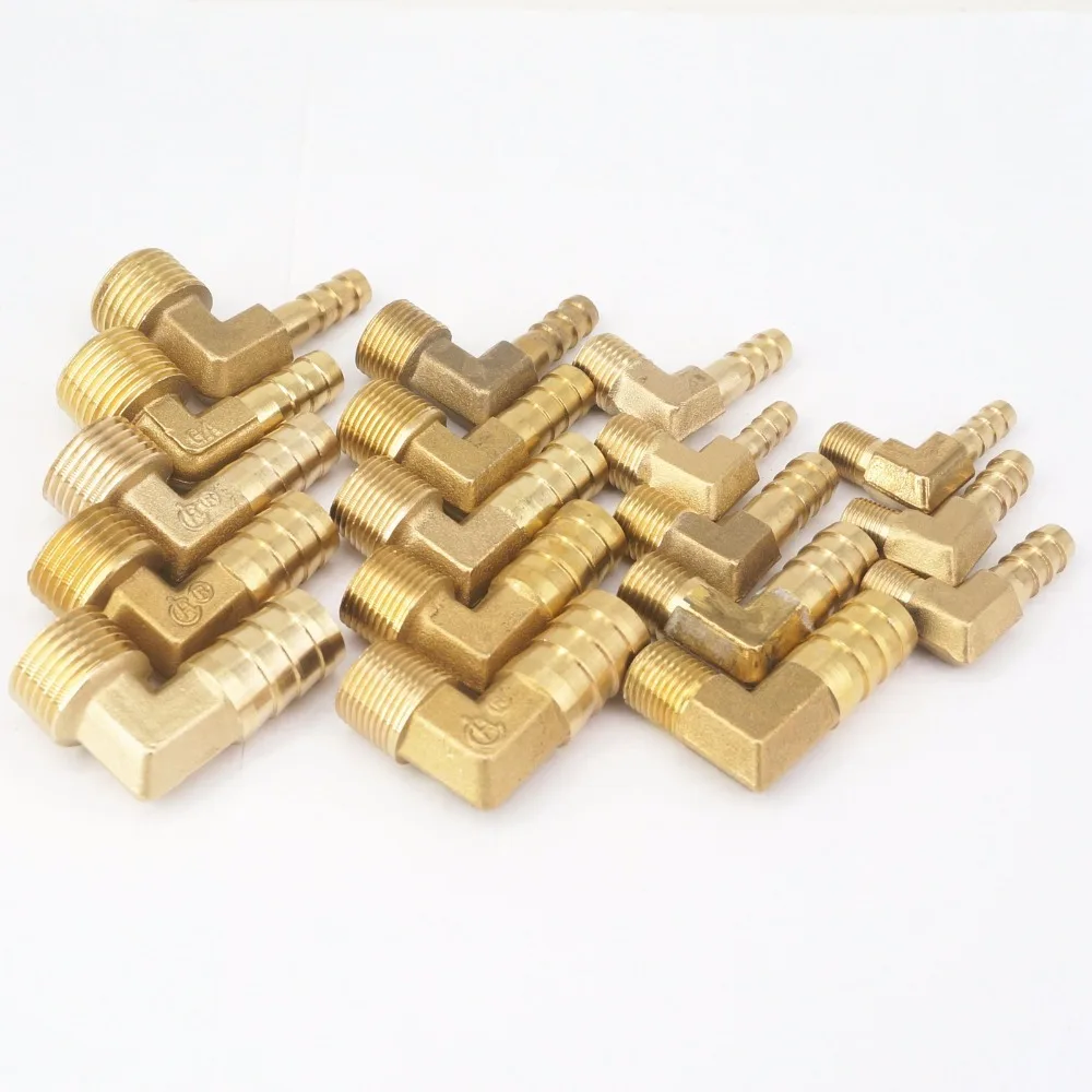 

(2) Hose Barb I/D 6/8/10/12/14/16mm x 1/8" 1/4" 3/8" 1/2" BSP Male ELbow Brass Coupler Connector Fittings Connectors