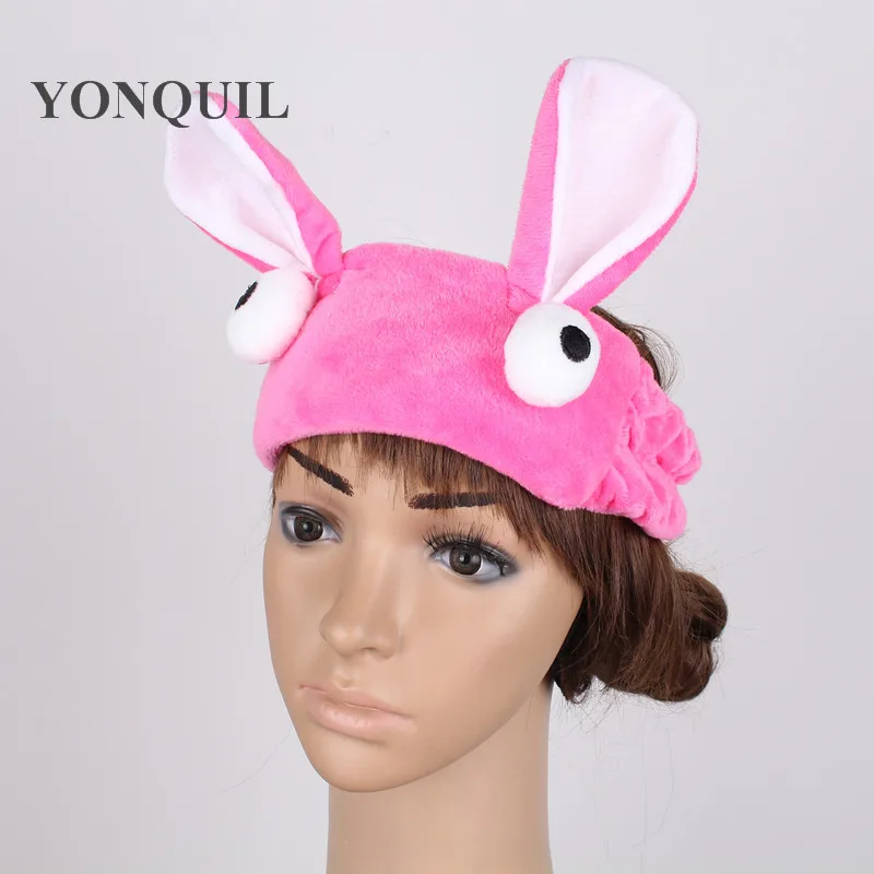 Cute Turban Korean Big Eyes Gargle Bath headband Face washing Hairbands SPA Make up Elastic soft Headbands with ears 12pcs/lot |