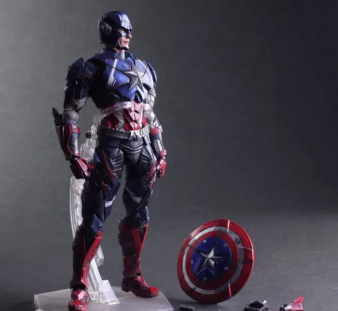 Play Arts Kai Капитан Америка супер герой Стив Роджерс PA 27 см ПВХ фигурка куклы игрушки Детский подарок Brinquedos