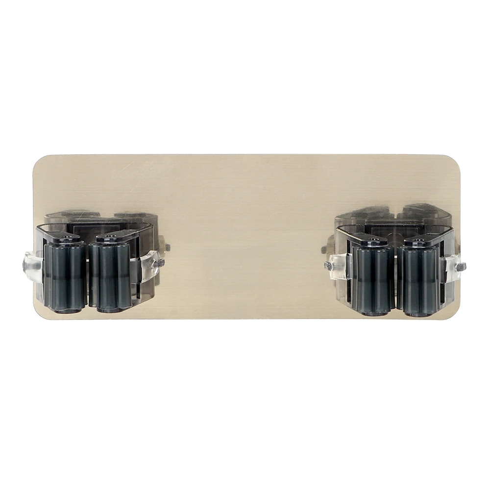 Double Rack Gray HILIFE щетка метла Вешалка Стеллаж для хранения двойной стеллаж кухонный инструмент для дома настенный Швабра органайзер для бара держатель самоклеющийся - Цвет: Double Rack Gray