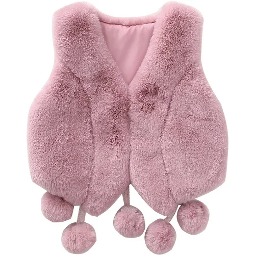 Pink Детская модная одежда; сезон осень-зима; пальто из искусственного меха для маленьких девочек; куртки с цветочным принтом для детей; Верхняя одежда для маленьких девочек - Цвет: Pink