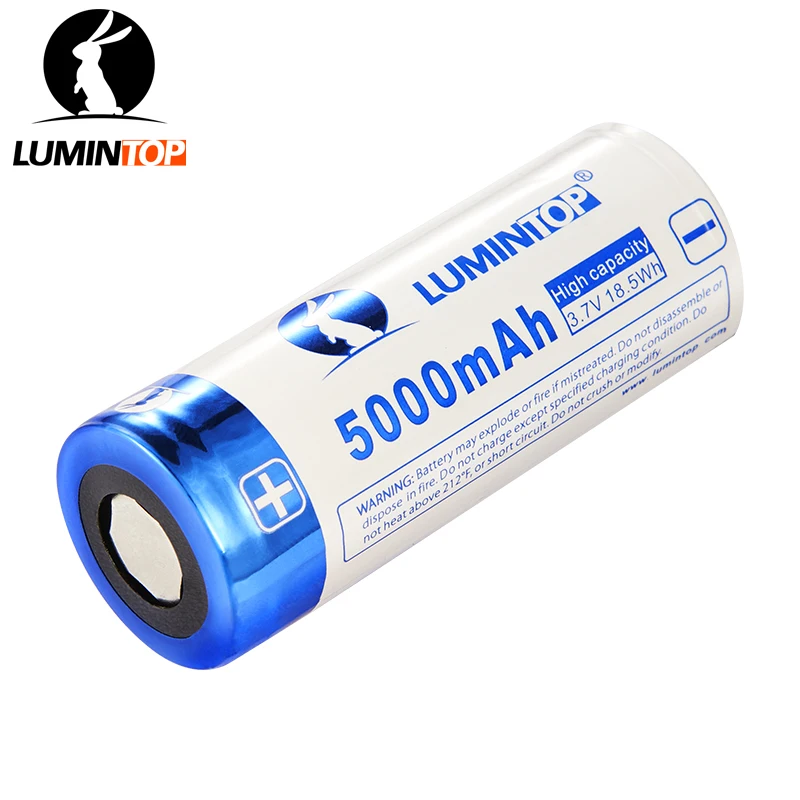 LUMINTOP защиты литий-ионная 26650 3 7 В 5000 мАч Перезаряжаемые Батарея | Лампы и освещение