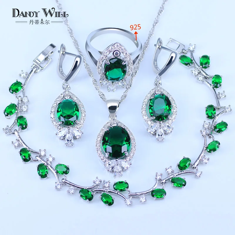 925 Серебряный романтический свадебный костюм комплекты украшений для женщин