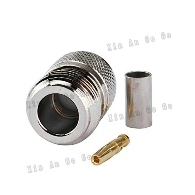 N Женский обжимной RF коаксиальный соединитель преобразователь женский разъем