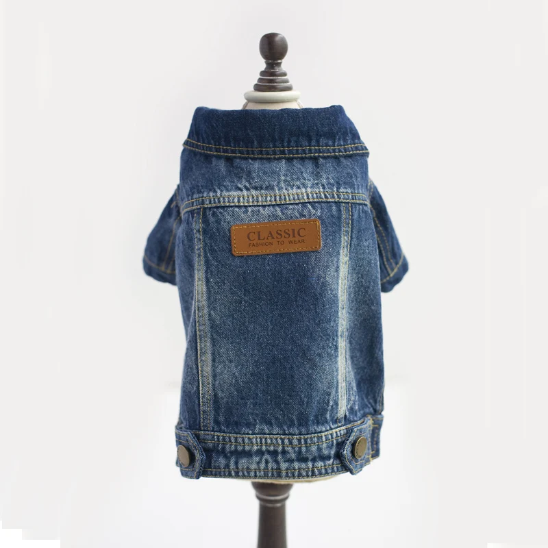 Одежда для кошек и собак Джинсовая куртка Модный жилет щенков Ковбойская одежда