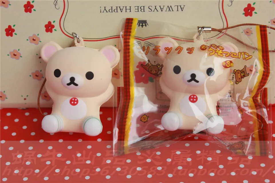 Оригинальная упаковка мягкая кавайная мягкая микс Rilakkuma queeze bun игрушка для сотового телефона san-X squishies Хлеб - Цвет: 6
