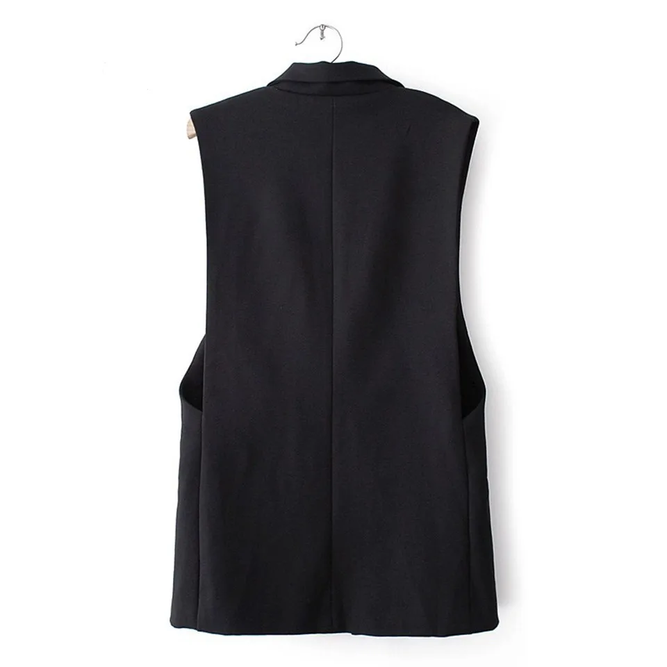 Стеганый жилет для женщин Длинный блейзер без рукавов куртка жилеты модная