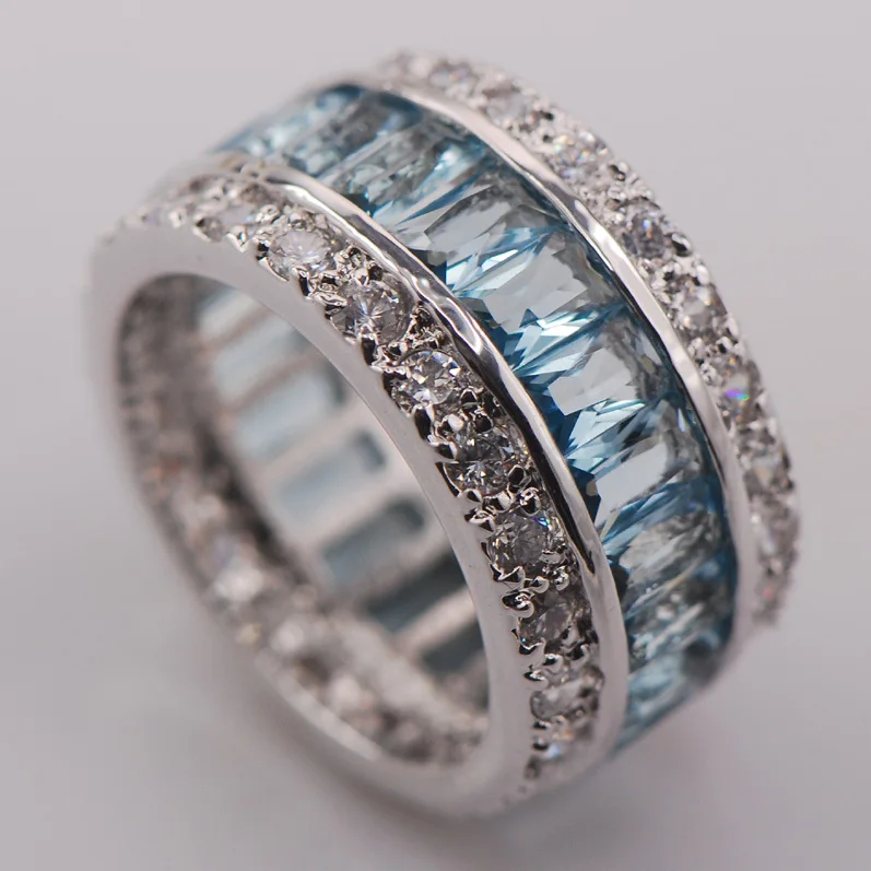 

Crystal Zircon Women 925 Sterling Silver Ring F681 Size 6 7 8 9 10
