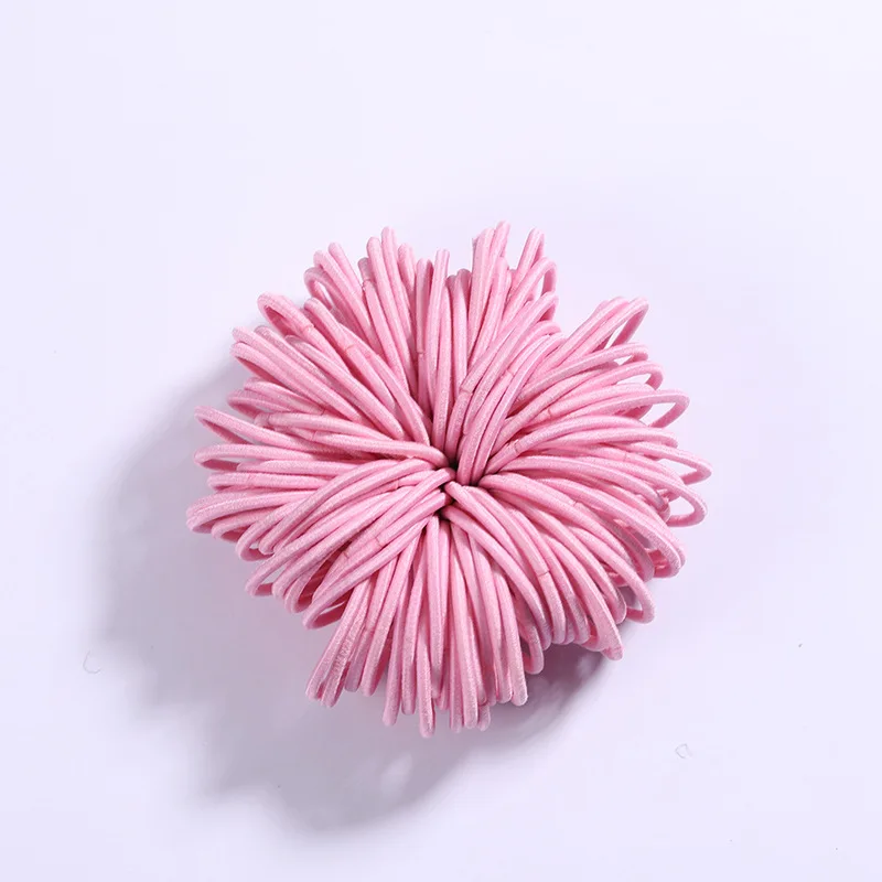 New 100PCS/Lot Girls Candy Colors Nylon 3CM Rubber Bands Children Safe Elastic Hair Ponytail Holder Kids Accessories | Детская одежда и