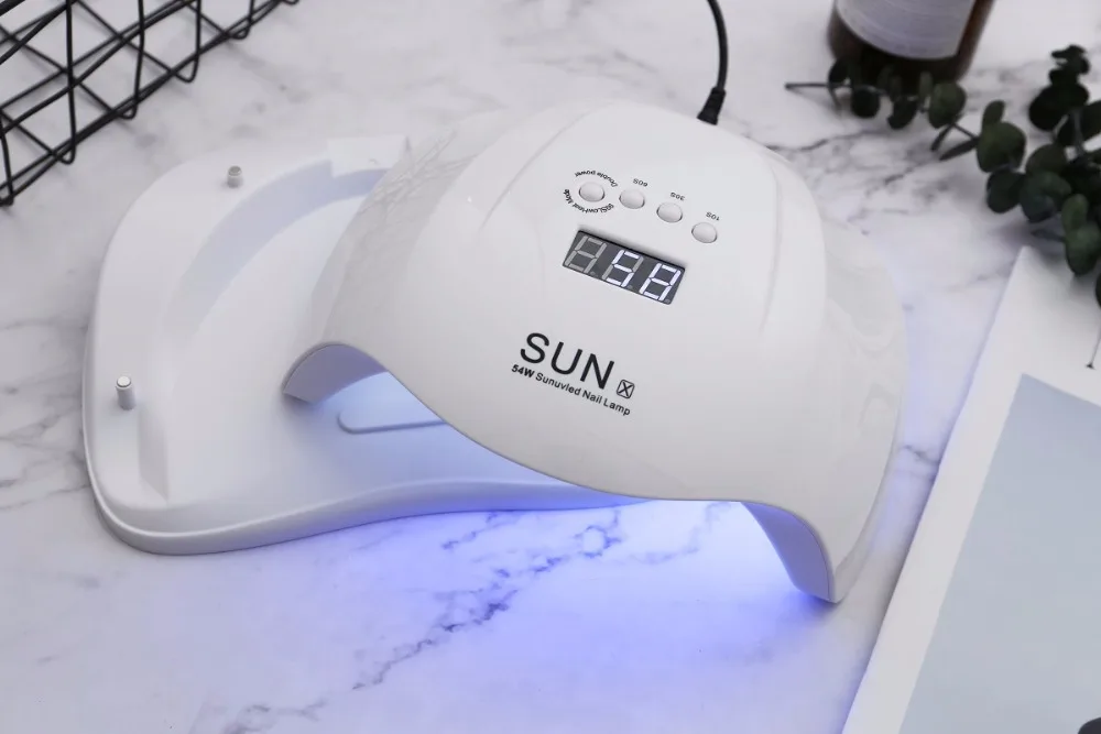 Сушилка для ногтей Sun X профессиональная белая с двойным источником света 54 Вт