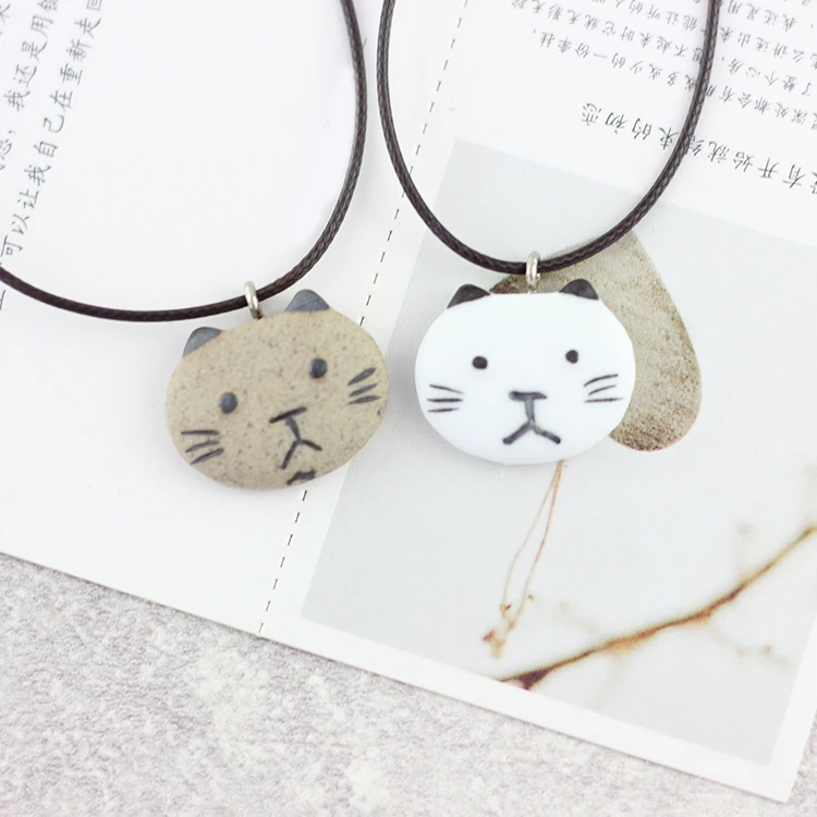 

ceramic necklace female clavicle chain contracted cute cartoon lovers short sweater chain students #5382