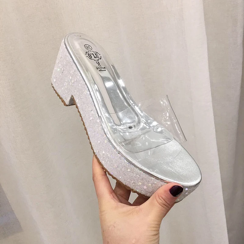 Дамы ShoesAnd сандалии Женщины Клин Тапочки Розовые шлепанцы Повседневное туфли на