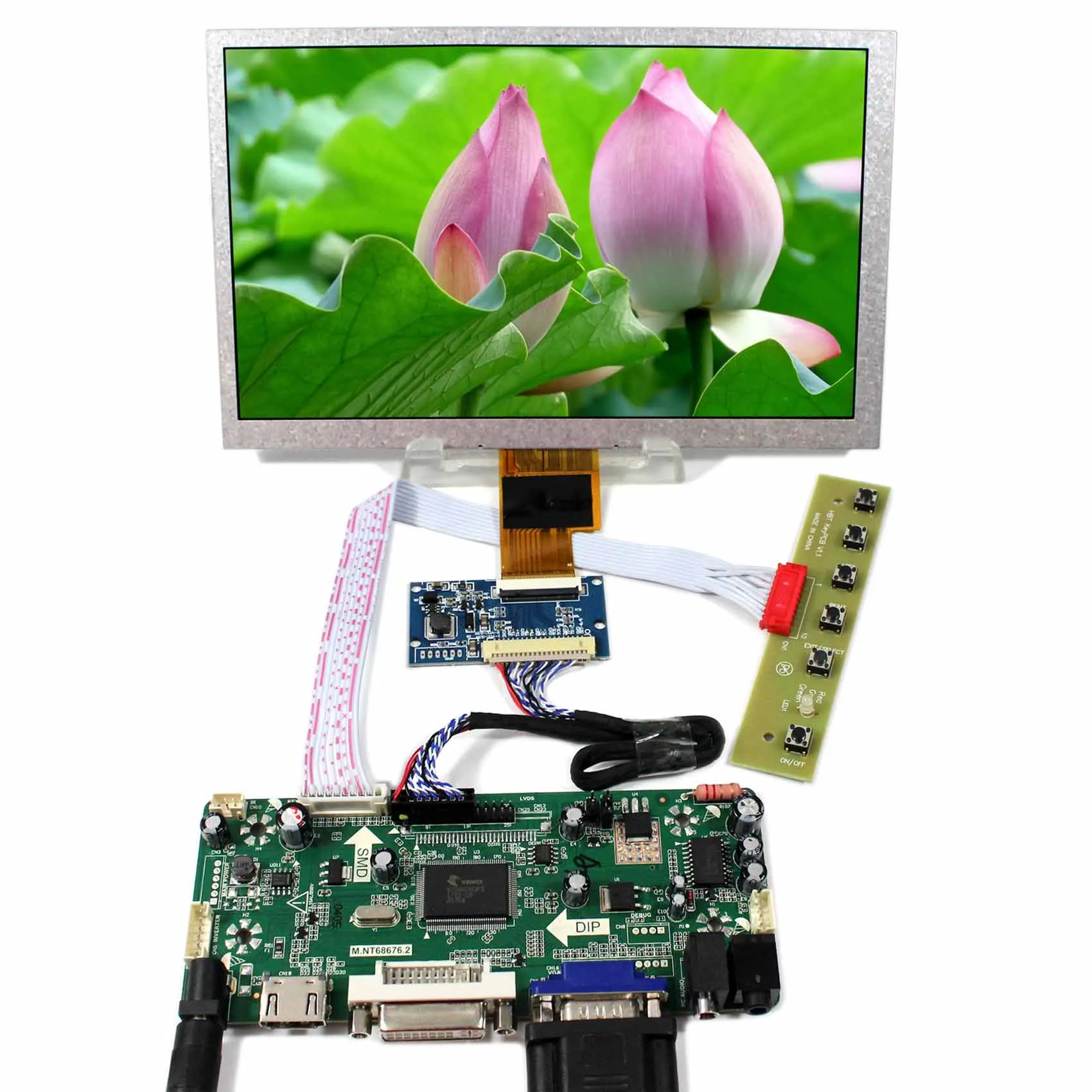 8 дюймов ZJ080NA 08A 1024x600 ЖК дисплей Экран с H DMI VGA HDMI DVI аудио Управление M.NT68676|Запасные