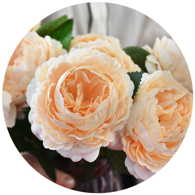 1 букет искусственных розовых шелковых цветов белая Камелия Пион Букет декор