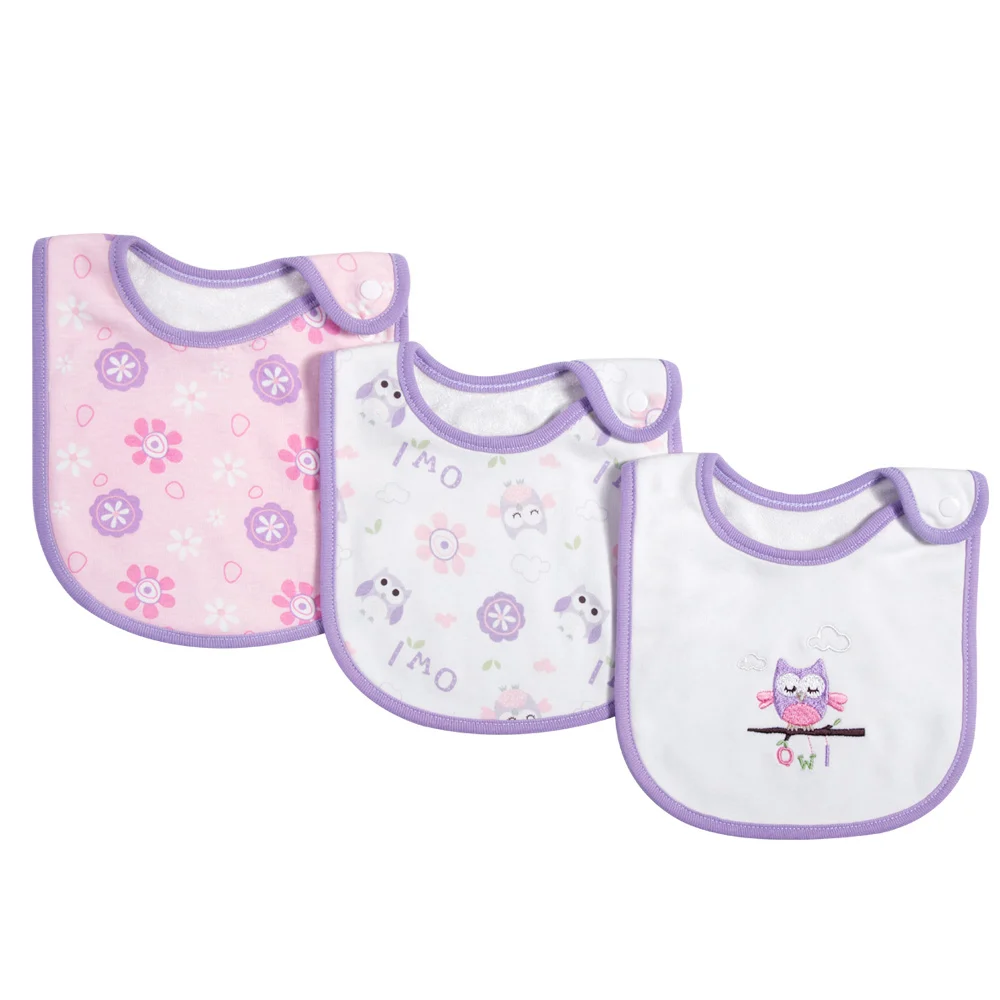 Owl(3pcs) Insular новорожденных водонепроницаемые детские нагрудники нагрудник бандана Baberos нагрудники для детей хлопок Девочки Мальчики нагрудник детская Отрыжка Одежда - Цвет: Owl(3pcs)