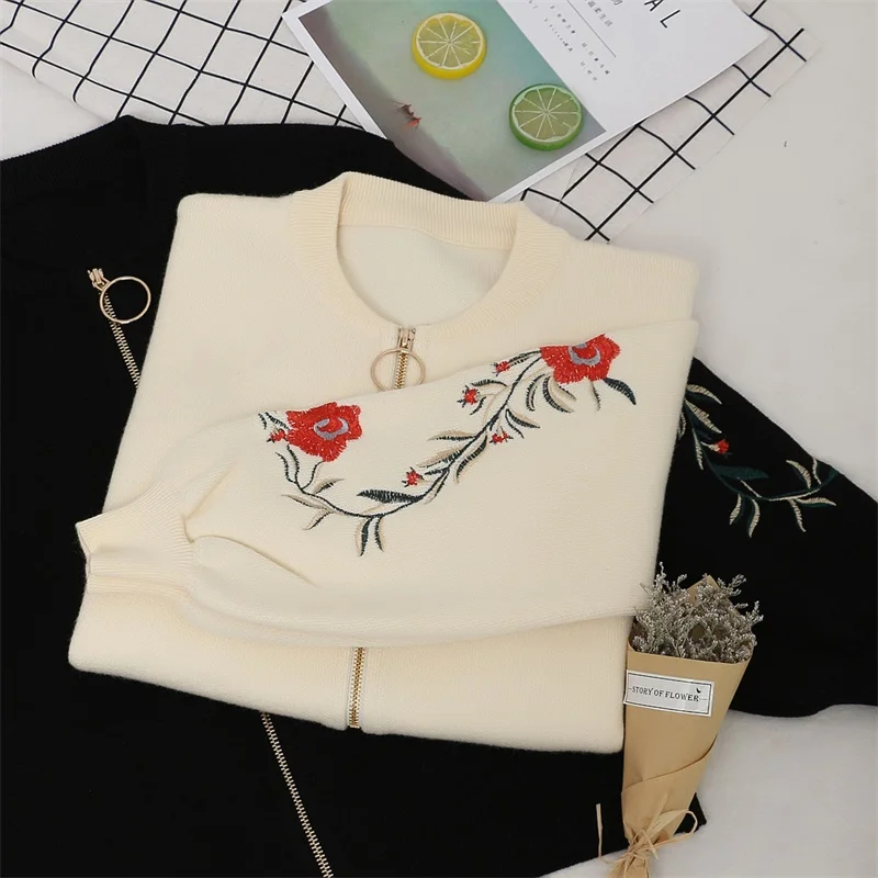 2021 OHCLOTHING 48 новый весенний женский свитер большого размера с вышивкой длинным