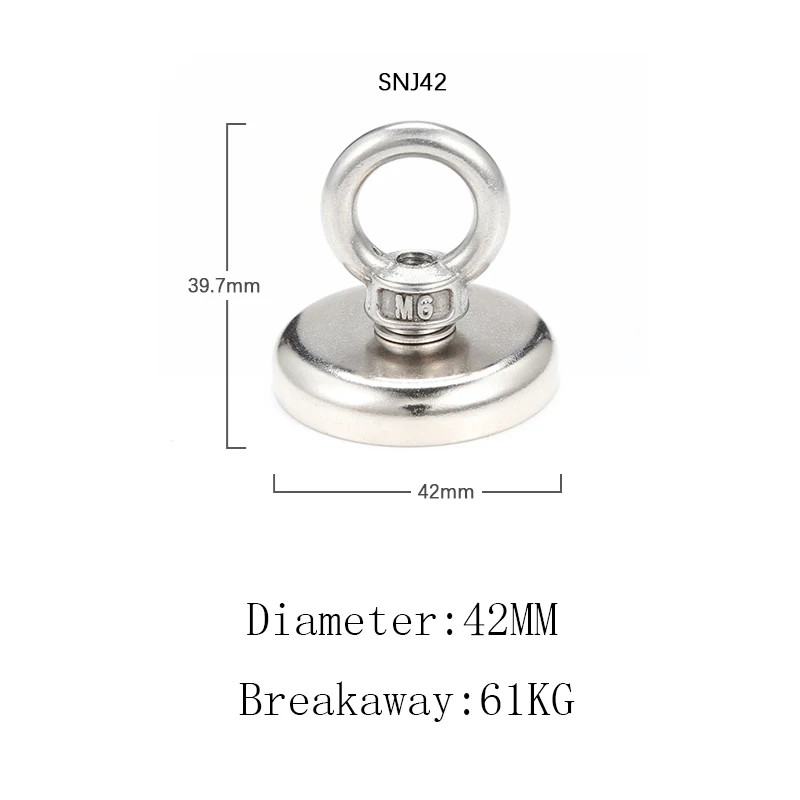 SNJ42 magnet 260 кг до 360 кг сильное неодимовое кольцо рыболовный магнит магнитный материал Deep Sea спасательные восстановительные поисковые магниты с веревкой - Цвет: SNJ42 magnet