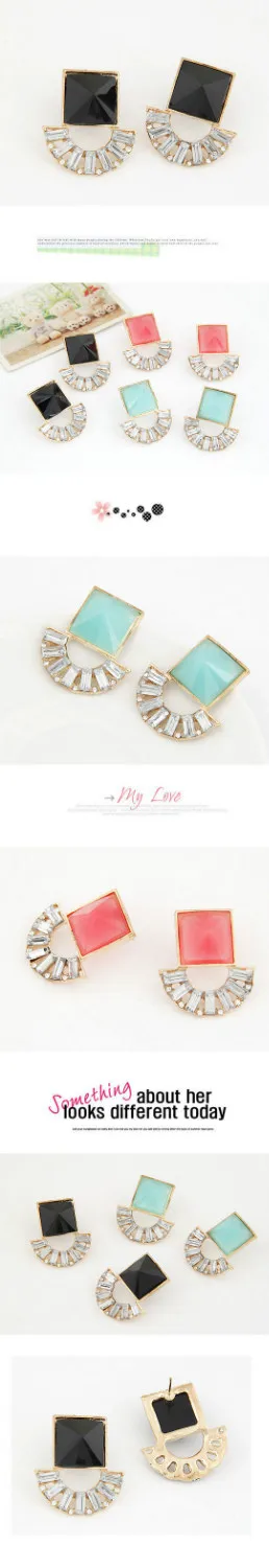 Min.order $10(mix Item)2014 fashion metal temperament stud earrings with cubic auger for women | Украшения и аксессуары