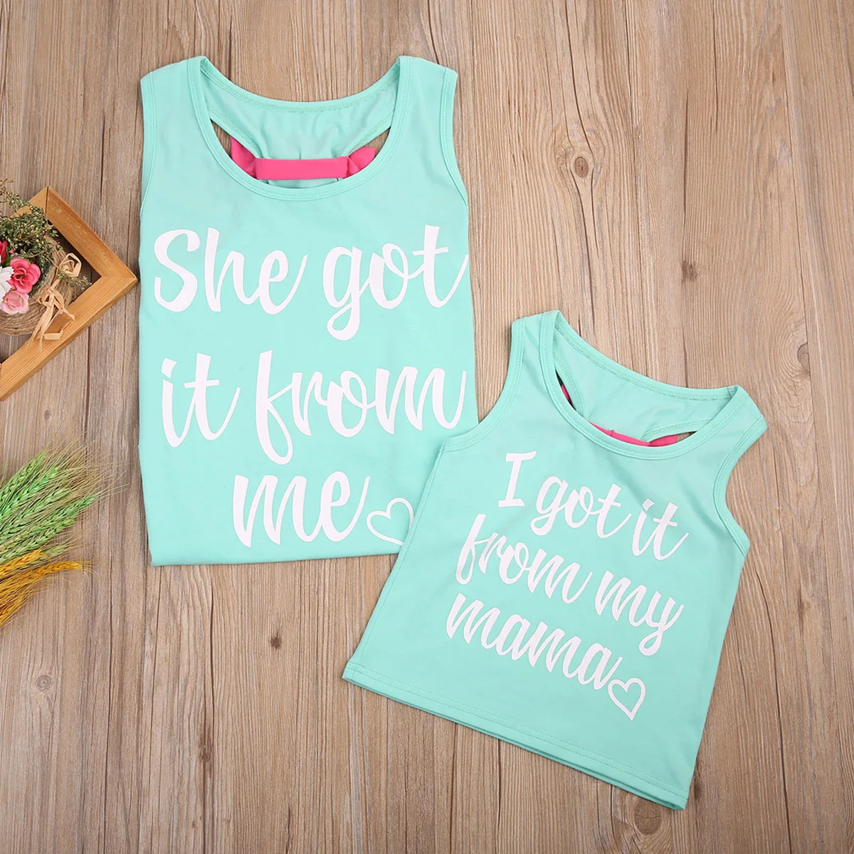 Emmaaby/новый Семейный комплект одежды для мамы и дочки подходящий жилет футболка на