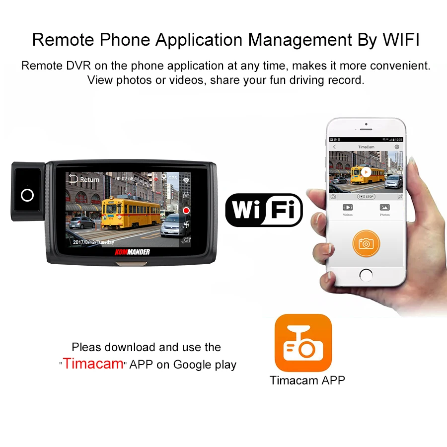 KOMMANDER 4 &quotips Wi Fi видеорегистраторы для автомобилей Камера dual FHD 1080 P Novatek NT96663 Sony290