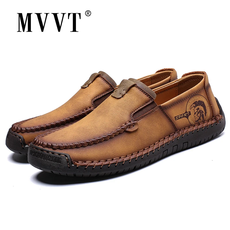 Classic Comfortable Leather Men Casual Shoes Slip On Loafers Split Flats Hot Sale Moccasins Plus Size | Обувь