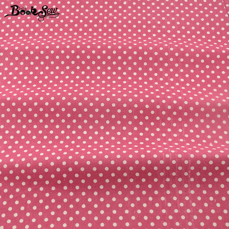 Текстиль для книжных швов розовый цвет хлопок лен ткань в горошек швейный