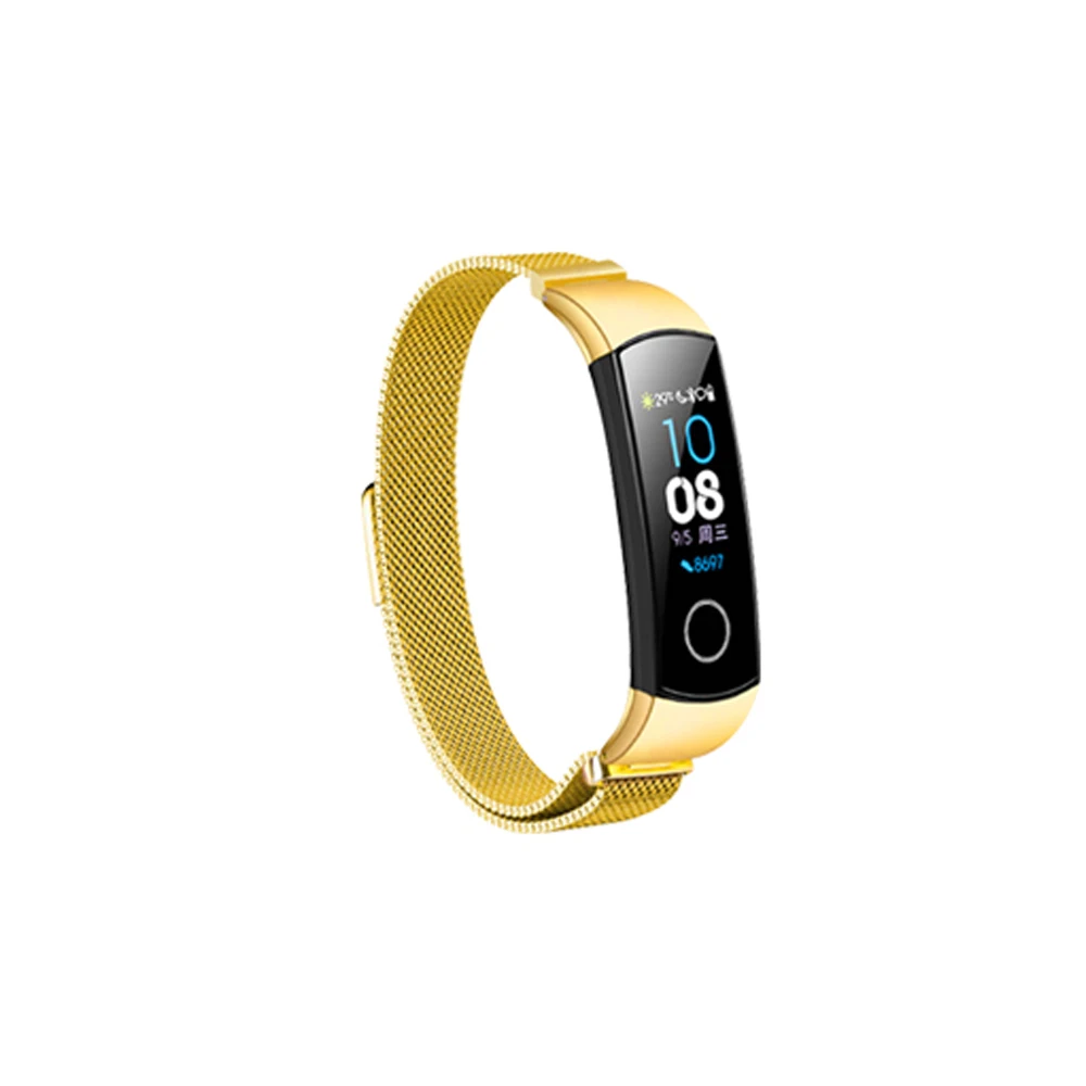 Styel 2 Gold Металлический ремешок для huawei Honor Band 5 ремешок для часов браслет из нержавеющей стали Honor Band 4 5 браслет Correa умные аксессуары - Цвет: Styel 2 Gold