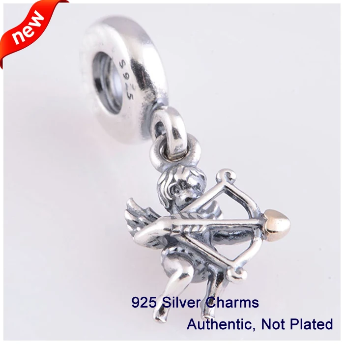Подходит для браслетов Pandora шармы с 14K позолоченные 100% серебряные бусины 925 пробы