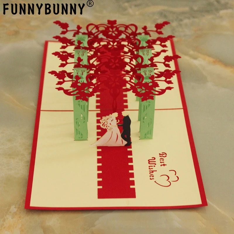 FUNNYBUNNY ручная работа 3D всплывающие на окраине свадебные открытки креативные