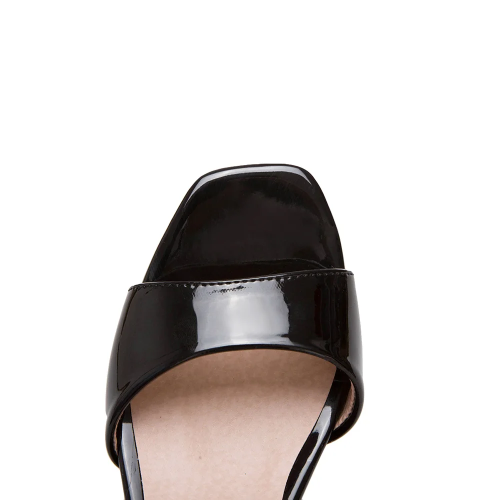 Женские повседневные босоножки EQ768 черные и белые брендовые на массивном каблуке