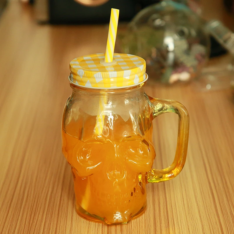 Стеклянная кружка с изображением черепа 450 мл|a cup|glass muga mug |